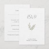 Boho Bamboe Botanisch Blad Zachte Elegante Groenbl RSVP Kaartje (Voorkant / Achterkant)