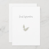 Boho Bamboe Botanisch Blad Zachte Elegante Groenel Informatiekaartje (Voorkant / Achterkant)