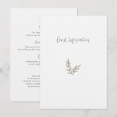 Boho Bamboe Botanisch Blad Zachte Elegante Groenel Informatiekaartje (Voorkant / Achterkant)