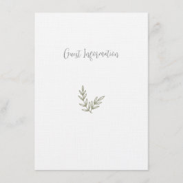 Boho Bamboe Botanisch Blad Zachte Elegante Groenel Informatiekaartje