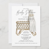 Boho Bamboe Wieg Baby shower Kaart (Voorkant)