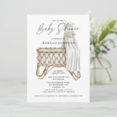 Boho Bamboe Wieg Baby shower Kaart (Staand voorkant)
