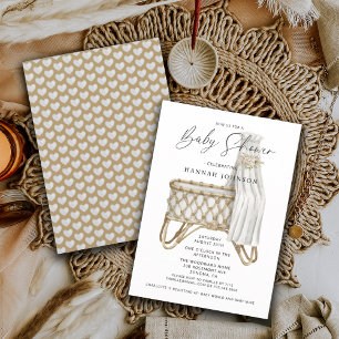Boho Bamboe Wieg Baby shower Kaart
