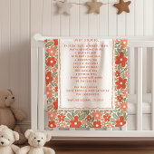 Boho Baptism Gift Personal Prayer Fleece Blanket 