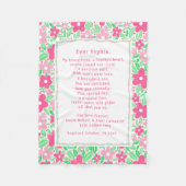 Boho Baptism Gift Personal Prayer Fleece Blanket  Deken (Voorkant)