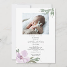 Boho Baptism Invitation Girls Foto