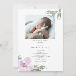 Boho Baptism Invitation Girls Foto Kaart