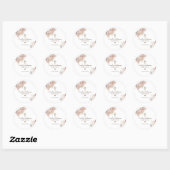 Boho Baptism Pampas Grass Christening Favor Ronde Sticker (Vel)