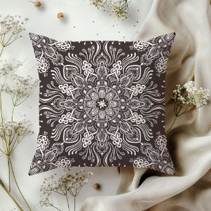Boho Barkley Mandala eclips zwart Kussen