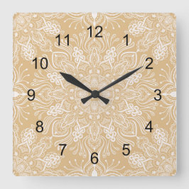 Boho Barkley Vierkante Klok