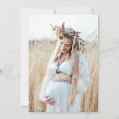 Boho Barly Wachten Foto Baby shower Kaart (Achterkant)