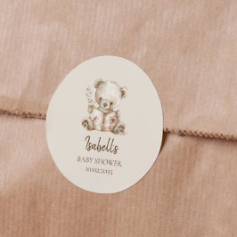 Boho Barly Wachten Storybook Beer Baby shower Ronde Sticker