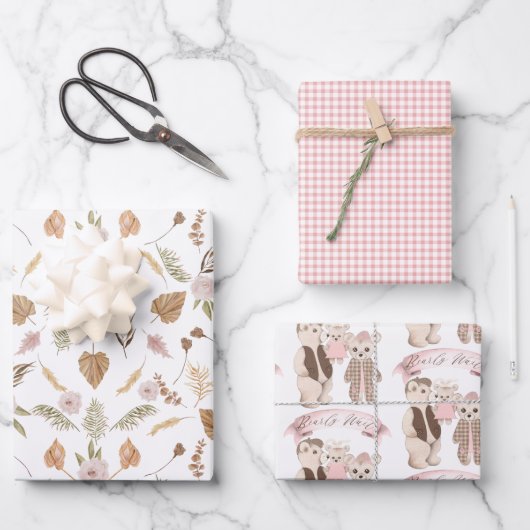 Boho Barly Wait Beer Family Baby shower Wrapping Inpakpapier Vel (Voorkant)