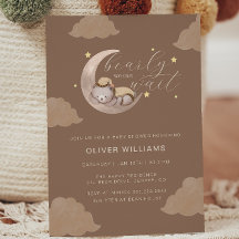 Boho Barly Wait Cub Brown Moon Star Baby shower