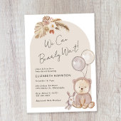 Boho Barly Wait Teddy Bear Baby shower Kaart