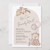 Boho Barly Wait Teddy Bear Baby shower Kaart (Voorkant)