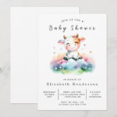 Boho Barn Calf Koe Baby shower Kaart (Voorkant / Achterkant)