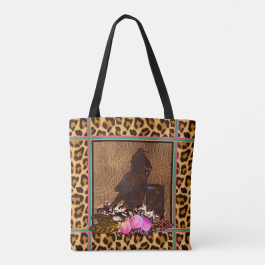 BOHO BARREL RACER BARREL RACARD LEOPARD PRINT TOTE BAG (Achterkant)