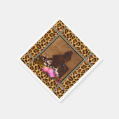 BOHO BARREL RACER LEOPARD PRINT DECOUPAGE PAPIER SERVET (Hoek)