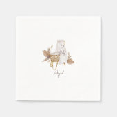 Boho Bassinet Custom White Baby shower Napkins Servet (Voorkant)