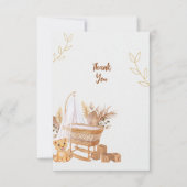 Boho Bassinet Nursery Baby shower Dank u wel Bedankkaart (Voorkant)