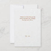 Boho Bassinet Nursery Baby shower Dank u wel Bedankkaart (Achterkant)