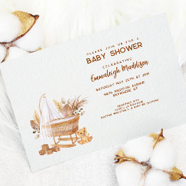 Boho Bassinet Nursery Baby shower Invitation Briefkaart