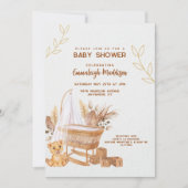 Boho Bassinet Nursery Baby shower Kaart (Voorkant)