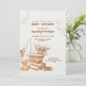 Boho Bassinet Nursery Baby shower Kaart (Staand voorkant)