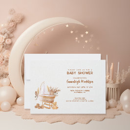 Boho Bassinet Nursery Baby shower Kaart