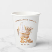 Boho Bassinet Nursery Baby shower Papieren Bekers (Voorkant)