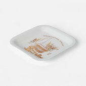 Boho Bassinet Nursery Baby shower Papieren Bordje (Gebogen)