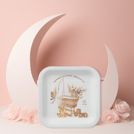 Boho Bassinet Nursery Baby shower Papieren Bordje