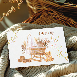 Boho Bassinet Nursery Books for Baby shower Game Informatiekaartje