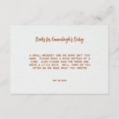 Boho Bassinet Nursery Books for Baby shower Game Informatiekaartje (Achterkant)