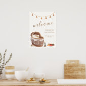  Boho Bassinet Speelgoed Baby shower Welkom Poster (Keuken)