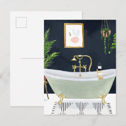 Boho Bath I Briefkaart (Voorkant / Achterkant)