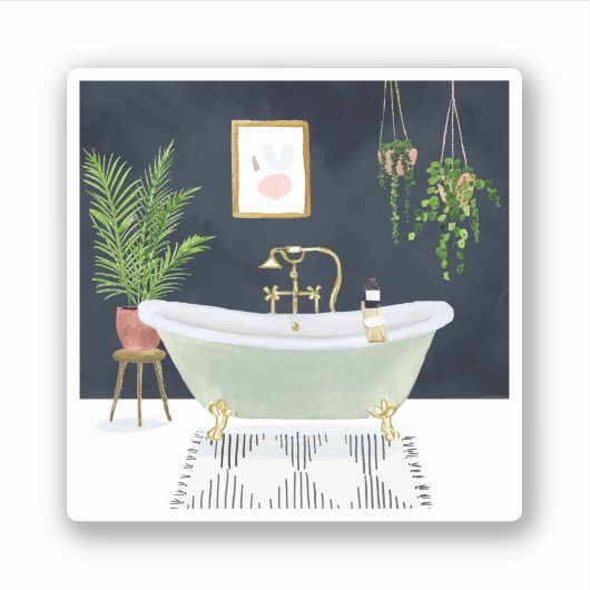 Boho Bath I Sticker (Voorkant)