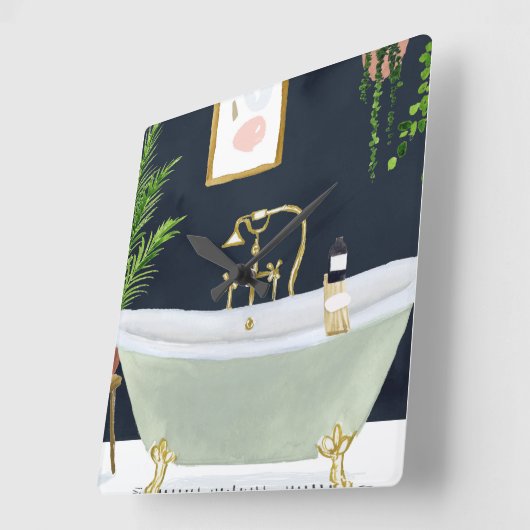 Boho Bath I Vierkante Klok (Hoek)