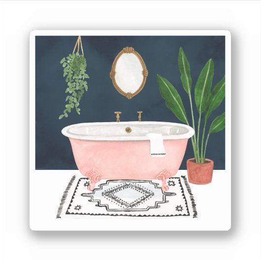 Boho Bath II Sticker (Voorkant)
