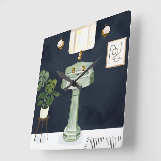 Boho Bath Sinks II Vierkante Klok (Hoek)