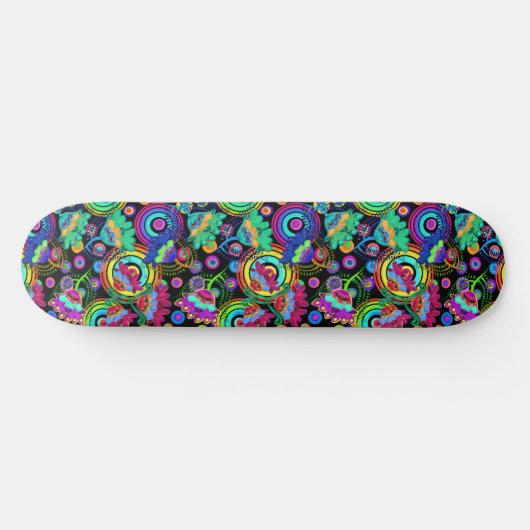Boho Batik Bloemenvibes Persoonlijk Skateboard (Horizontaal)