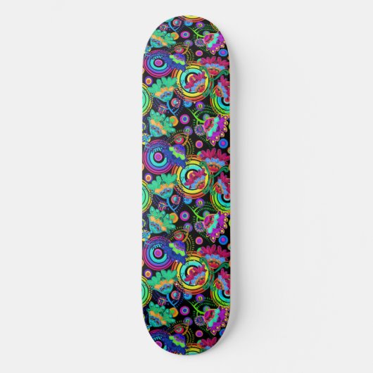 Boho Batik Bloemenvibes Persoonlijk Skateboard (Voorkant)
