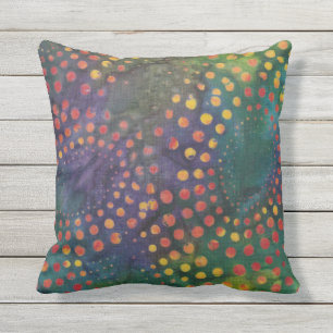 Boho Batik Regenboog Stippenpatroon Paars Groen Buitenkussen