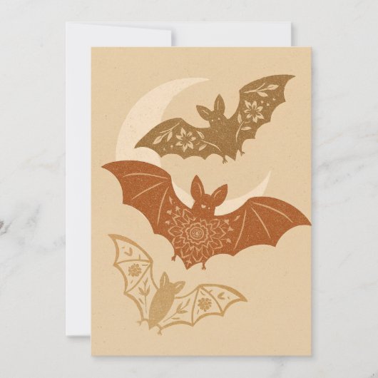 Boho Bats Halloween Kaart (Voorkant)