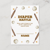 Boho Batter Up Baseball Diaper Raffle Baby Shower Informatiekaartje (Voorkant)