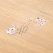 Boho Bautizo Uitnodiging Meisjes Acryl Uitnodiging (Laagn)