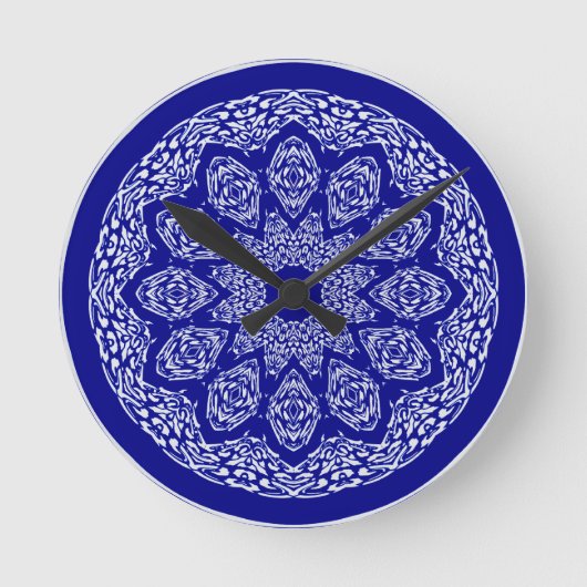 Boho Bazaar Cobalt Pattern Ronde Klok (Voorkant)