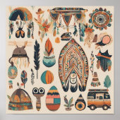 Boho Bazaar: Marketplace of Marvels Wall Art Poster (Voorkant)