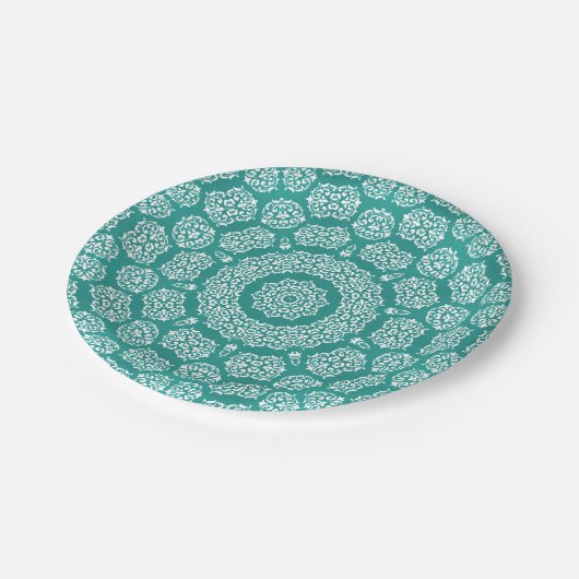 Boho Bazaar, Mix & Match Cerulean Pattern Papieren Bordje (Gekanteld)